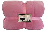 FASCIINO Super Soft Plush Velour Mink Borrego Blanket Throw Queen or Full Size Bed (Charming Pink)