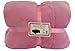 FASCIINO Super Soft Plush Velour Mink Borrego Blanket Throw Queen or Full Size Bed (Charming Pink)