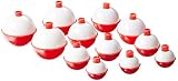 Eagle Claw 07030-001 Snap-On Round Floats, Red/White, Assorted Sizes (Per 12)