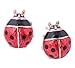 Acefeel 18K Gold Plated Adorable Red Enamel Lucky Ladybug Stud Earrings for Women's Gift E131