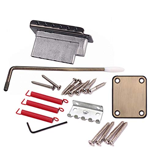 difcuyg5Ozw Electric Guitar Tremolo Bridge System Neck Plate Bar Kit Replacement Instrument Parts for Stratocaster Strat - Bronze - Thumbnail 3