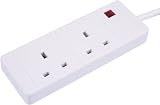 PRO ELEC PELB1900 2 Gang Extension Lead 3m White 13A Fuse UK Type G Plug view 3