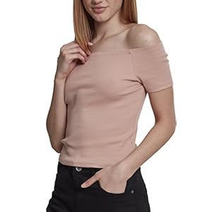 Urban Classics Dames Off Shoulder Rib Tee dames T-Shirt (1-Pack)