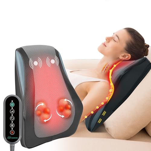 Snailax Shiatsu Lower Back Neck Massager with Heat, Back Massager for Deep Tissue, 3D Kneading Massage Pillow for Neck Shoulder Legs, Birthday Gifts for Men Women