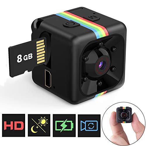 Mini-Cmara-Espa-Oculta-Mini-Cmara-de-Vigilancia-con-Tarjeta-SD-de-8GB-1080P-HD-Grabadora-de-Video-Porttil-Camaras-de-Seguridad-con-Deteccin-de-Movimiento-IR-Visin-Nocturna-Non-WiFi