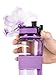 Swig Savvy Sports Water Bottle, Motivational Time Marker, Leakproof Lid, Silicone Sleeve,18oz (Purple)