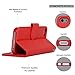 Navor Flip Wallet Book Case [Removable Wrist Strap] [Kickstand] for iPhone 5 / 5S / SE - Red (IP5ORD)