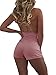 TOB Women's Sexy Spaghetti Backless Wrap Front Short Jumpsuits Romper Pink Large