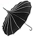 Kung Fu Smith Women Vintage Polka Dots Travel Stick Rain Pogoda Parasol Umbrella