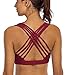 YIANNA Sports Bras for Women – Medium Support Strappy Sports Bra Padded for Yoga, Running, Fitness – Athletic Gym Tops,YA-BRA147-Red-Sthumb 1