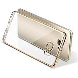 Samsung Galaxy S7 Edge Case ,Creazy Crystal Rubber Back Plating TPU Soft Case Cover (Gold)
