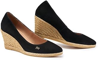 VISCATA Handmade in Spain Roses Suede 2.75-inch Elegant Style, Slip-on Wedge Pump, Espadrilles Heel