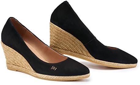 VISCATA Handmade in Spain Roses Suede 2.75-inch Elegant Style, Slip-on Wedge Pump, Espadrilles Heel
