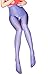 Women Sheer Crotchless Pantyhose Ultra Shiny High Waist Open Crotch Tights Silky Stockings 1pcs Blue