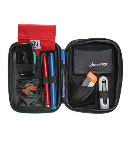 GlucologyTM Diabetic Travel Case - Organizer for Blood Sugar Test Strips, Medication, Glucose Meter, Pills, Tablets, Pens, Insulin Syringes, Needles, Lancets (Cactus, Regular)