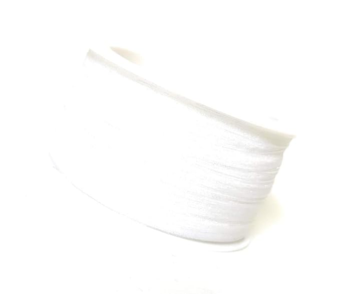 Organza / Chiffon SCHLEIFENBAND 50m x 3mm Organzaband Geschenkband DEKOBAND Hochzeit Antennenband (weiß - 101)