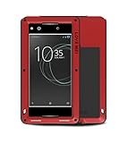 SONY Xperia XA1 Case , Bpowe Armor Tank Aluminum Metal Gorilla GlassGorilla Glass Shockproof Military Heavy Duty sturdy Protector Cover Hard Case for SONY Xperia XA1 (Red)