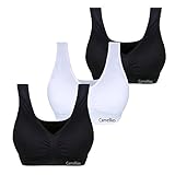 Camellias 3 PACK Women Seamless Everyday & Sports bra Wire Free Removable Cup