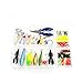 Isafish Fishing Tackle Set, Fishing Lures Kit Set for Bass, Trout, Salmon, Including Spoon Lures, Soft Plastic Worms, CrankBait, Jigs, Topwater Lures (with Free Tackle Box) - 100PCS White