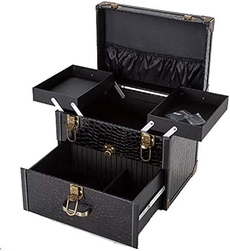 WLIXZ Cosmetic Makeup Train Cases, Professional Artist Train Case Organizer, Portable Nail Tattoo Toolbox