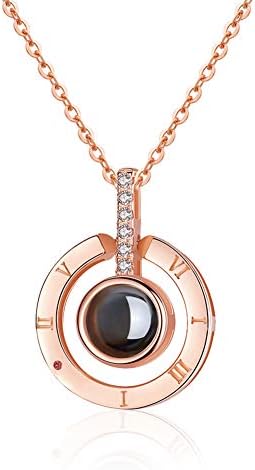 925 Sterling Silver Necklace Projection 100 Languages of I Love You Necklaces, Gift for Lovers