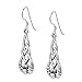Irish Celtic Heart Claddagh .925 Sterling Silver Dangle Earrings