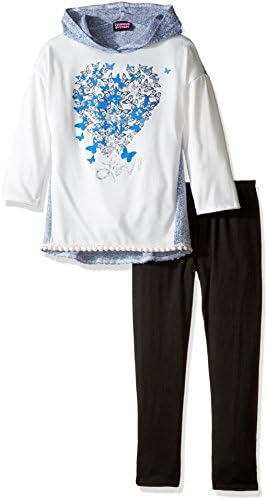 Kidz Concepts Big Girls' Hacci and Jry 3/4 Sleeve Hoodie with Screenprint and Legging Set