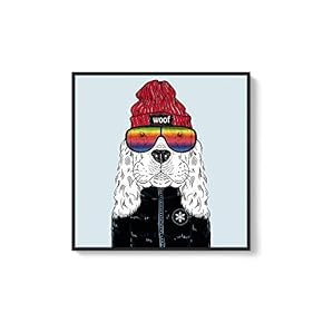 Framed Canvas Wall Art for Living Room, Bedroom Whimsical Animal Illustration I Canvas Prints for Home Decoration Ready to Hang - 16x16 inches