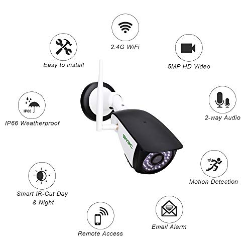 image for 5MP Outdoor Security Camera, SV3C WiFi Wireless 5 Megapixels HD Night 