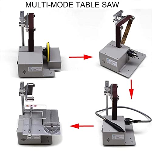 KUANDARMX Mini Tischkreissäge Schneidemaschine, Multifunktions 4 In1 Elektrobandschleifer Kantenschärfer, 7-Fach… – Bild 4