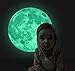 Judek 40cm Glow in the Dark Full Moon Light Luminous Wall Art Stickers and Removable Decorations (16x16 Inches).