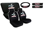 ROAD RUNNER 11PC Full Interior Auto Set Low Back Seat Covers & Bench Steering Wheel bugs bunny tweety bird coyote yosemite sam UNIVERSAL FIT