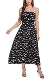 Zeagoo Women's Maternity Strapless Floral Printed Summer Beach Maxi Dress