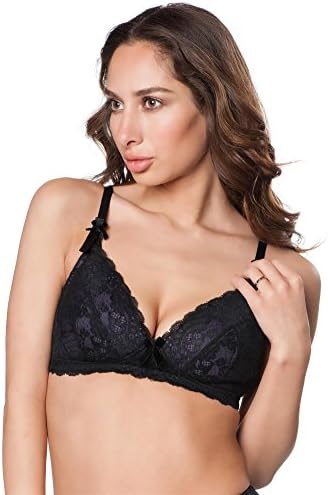 Dita Von Teese Molded Cup Wireless Full Coverage Nursing Bra,Black,36E