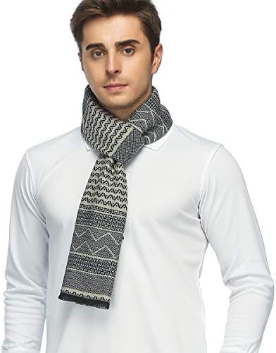 Mens Classic Cashmere Winter Warm Scarf - PoilTreeWing Long Soft Tassel Scarf