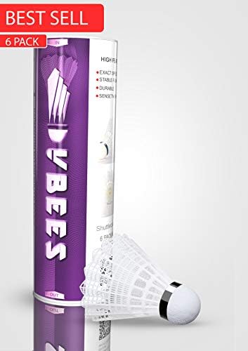 Xam Nylon Feather Badminton Shuttlecocks ~ Badminton Birdies (6 Pack/Tube) shuttles for Practice & Club Matches Shuttles ~ Stable & Durable Balls Plastic Shuttles (Nylon Shuttles (6Pack))