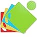 Extra Thick Flexible Plastic Cutting Board Mats With Holes For Hanging And Food Icons & 