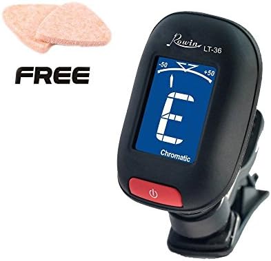 Ukulele Tuner, Clip on Uke Tuner, Digital Tuner for Ukulele with 2 FREE Uke Picks (Black)