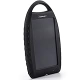 Solar Charger,Juboury 7000mAh Solar Power Bank Dual USB Port Portable Charger,3-proofing Design(Waterproof,Dust-Proof and Shock-Resistant)Solar Battery Charger for iPhone,iPad,Cell Phone,Camera(Black)