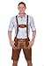 Bavarian traditional leather trousers Lederhosen with suspenders kastanienbraun 52 (36inch)