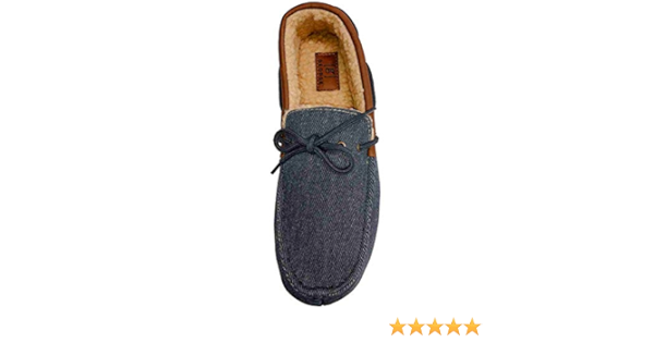 george men's faux fur lined trapper moccasin slipper