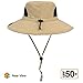 SUN CUBE Wide Brim Sun Hat Men Women, Mens Fishing Hats Sun UV Protection, Womens Hiking Bucket Hat, Outdoor Summer Safari Beach Boonie, Camping Unisex UPF 50+ Tan
