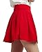 chouyatou Women's Double Waist Side Buttons Pleated Skirt (Small, Red)