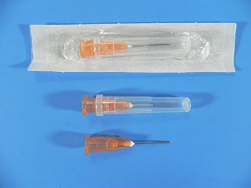 Dispensing Needles 25G x 5/8; Sterile; Luer Lock; Individual Packaged; Qty: 1 Box of 100 Needles. With FREE sample of Spot Sterilized Adhesive Bandages.