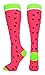MadSportsStuff Neon Watermelon Over the Calf Socks (Neon Pink/Neon Green, Medium)
