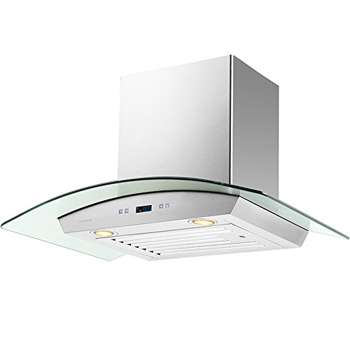 CAVALIERE 30" Wall Mounted Stainless Steel/Glass Kitchen Range Hood 900 CFM SV218D-30