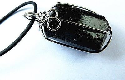 TKHNE Home jewelry necklace pendant black tourmaline ore natural crystal black tourmaline stone necklace pendant positive energy