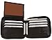 Improving Lifestyles Leather Mens Wallet Bifold Black Zip Around credit card Fixed Flipup Window ID FREE Organza Gift Ba