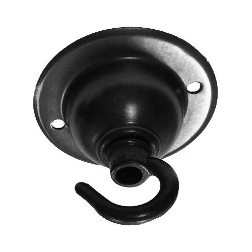 Lightweight Single Hook Ceiling Rose for Pendant Lights, Chandelier Hook, Industrial Style Heavy Duty Hook for Hanging Ceiling Lights with Suspension Chain, Black