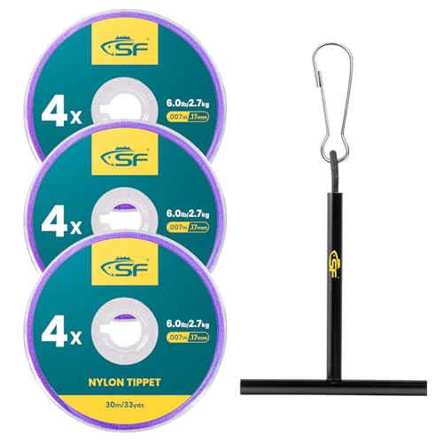 SF Clear Monofilament Nylon Tippet Line Fly Fishing with Spool Holder Tippets Leaders Trout 30M 0X 1X 2X 3X 4X 5X 6X 7X